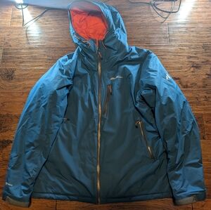 Eddie Bauer First Ascent Men's Blue Primaloft Jacket with Orange Lining Size Xl